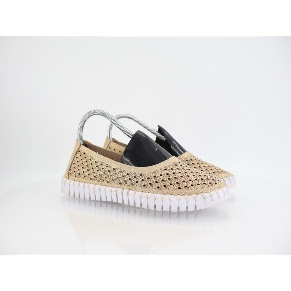 Ilse Jacobsen Women Tulip Bit Platform Slip On Shoe Size 40 10 Gold Loafer